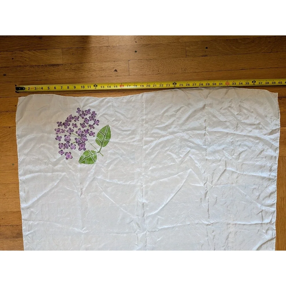 100% Silk Scarf Watercolor Flowers 40